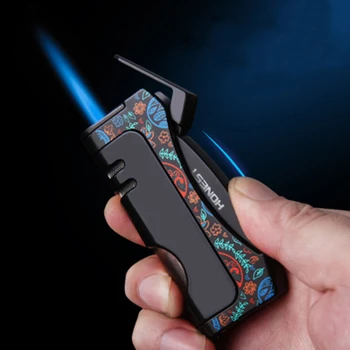 

2020 New Windproof Torch Jet Butane Gas Lighter Multi-functional Cigarette Lighter Carrying Cigar Cutter Gadgets For Men Gifts