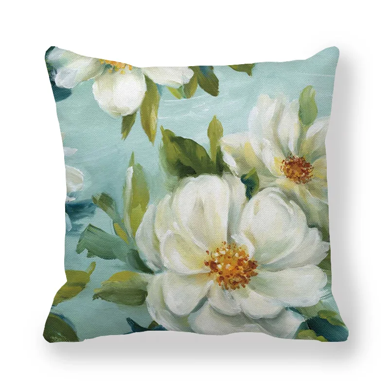 Chrysanthemum Flower Cushion Plum Blossom Lavender Pillow Home Sofa Chair Floral Decorative Pillow