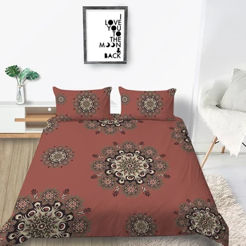 

Retro Style Bedding Set Mandala Classic Beautiful 3D Red Duvet Cover King Queen Twin Full Single Double Unique Design Bed Set