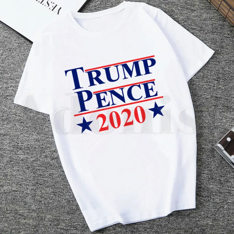 

President Donald Trump 2020 Keep Make America Great Again Flag Tshirt Harajuku 90s Graphic Female Short Sleeve T-shirt