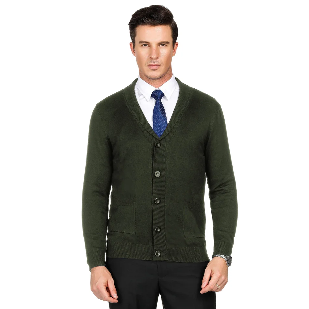

PJ Men's new fashion Business sweater Long Sleeve Shawl Collar Button Placket Knitwear Knit Coat Cardigan