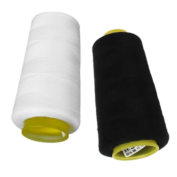 

2 Spool of Polyester Sewing Thread for Sewing Machine 40S/2 White and Black