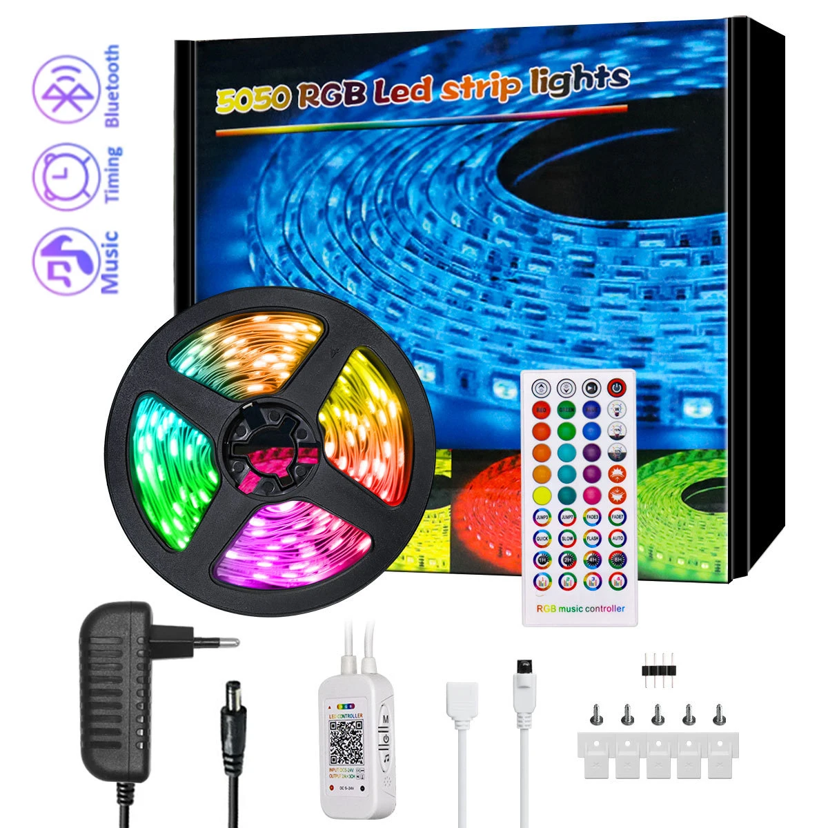 Светодиодная лента музыкальная синхронизированная изменение цвета RGB5050