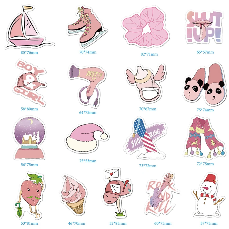 35 шт мультфильм простой розовый VSCO девушки Kawaii наклейки для детей игрушка