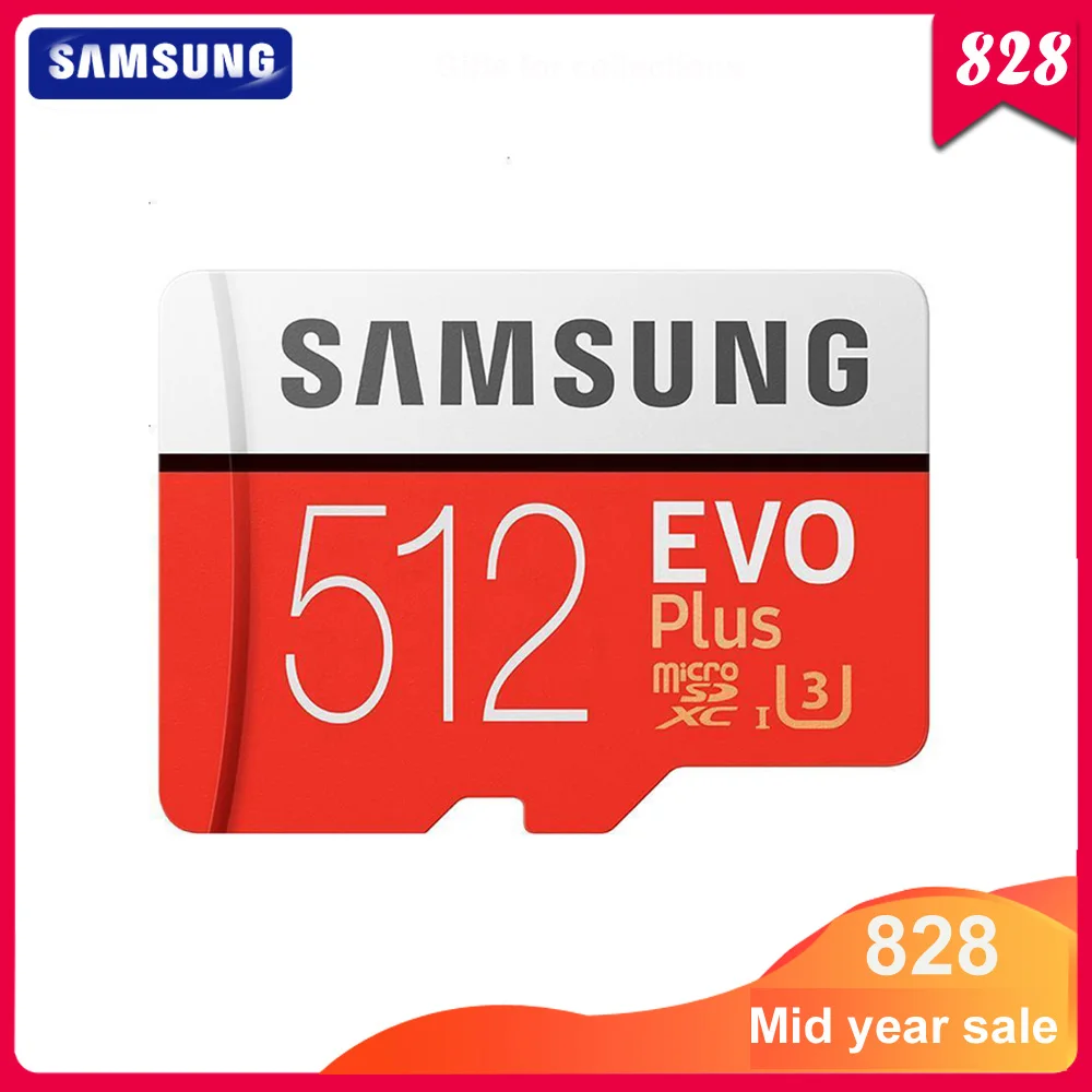 

100% Original SAMSUNG Micro SD Card 512GB 100Mb/s Class10 U3 U1 SDXC Grade EVO+ Micro SD Card Memory TF Card Flash Card For UAV