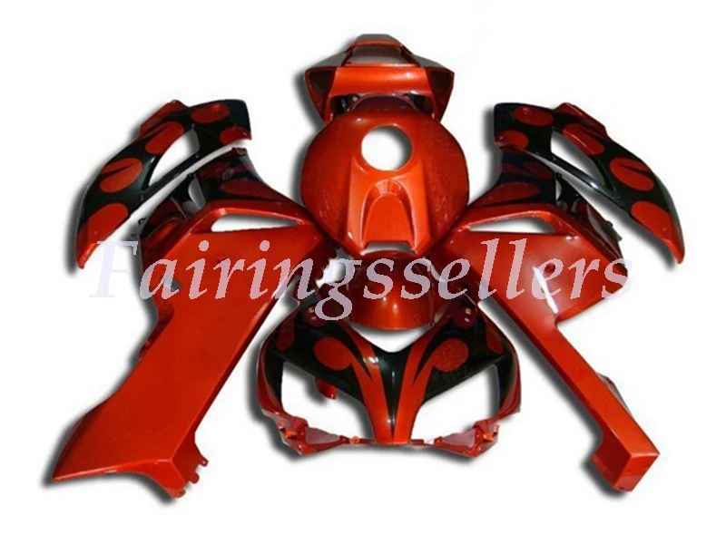 Red and Orange Литьевая форма) ABS Полный комплект обтекателя подходит для Honda CBR1000RR CBR1000 04 05 2004 2005 Обтекатели красное пламя - Цвет: Red and Orange
