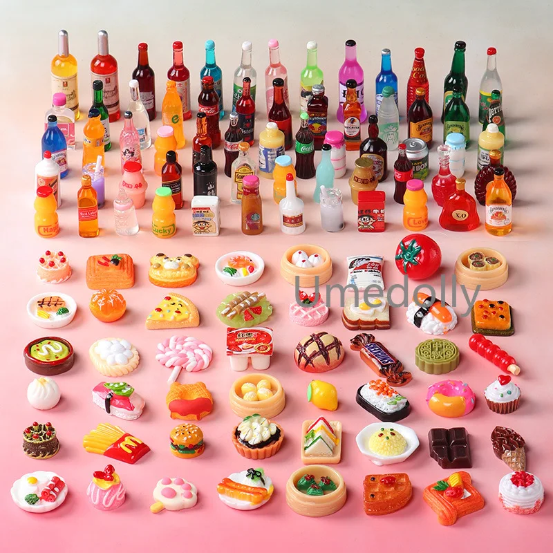 Cute New Miniature Dollhouse Supermarket Food Snacks Mini Cake Wine