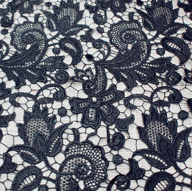 黒レース生地 刺繍レースの生地 黒ヴェネツィアレース生地 結婚式のレースの生地 Wedding Lace Fabric Black Lace Fabriclace Fabric Aliexpress