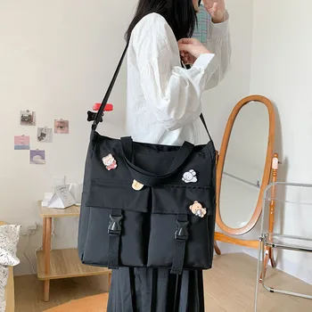 

Ins Students Casual Canvas Bag Women New Style Trend Shoulder Versatile White Mass Backpack