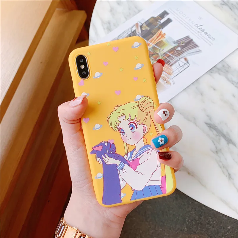 Милые Чехлы Сейлор Мун для iphone 11 Pro max, чехол для телефона iphone XS Max XR X 6S 7 8 plus, задняя крышка, мягкий силиконовый чехол с рисунком - Цвет: Styel 4