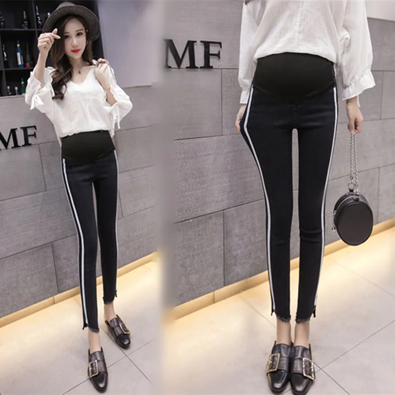 

Maternity Clothes Autumn Fashion Abdominal Support Jeans Versatile Outer Wear Base Ultra-stretch Slimming Pregnancy Pregnant Wom