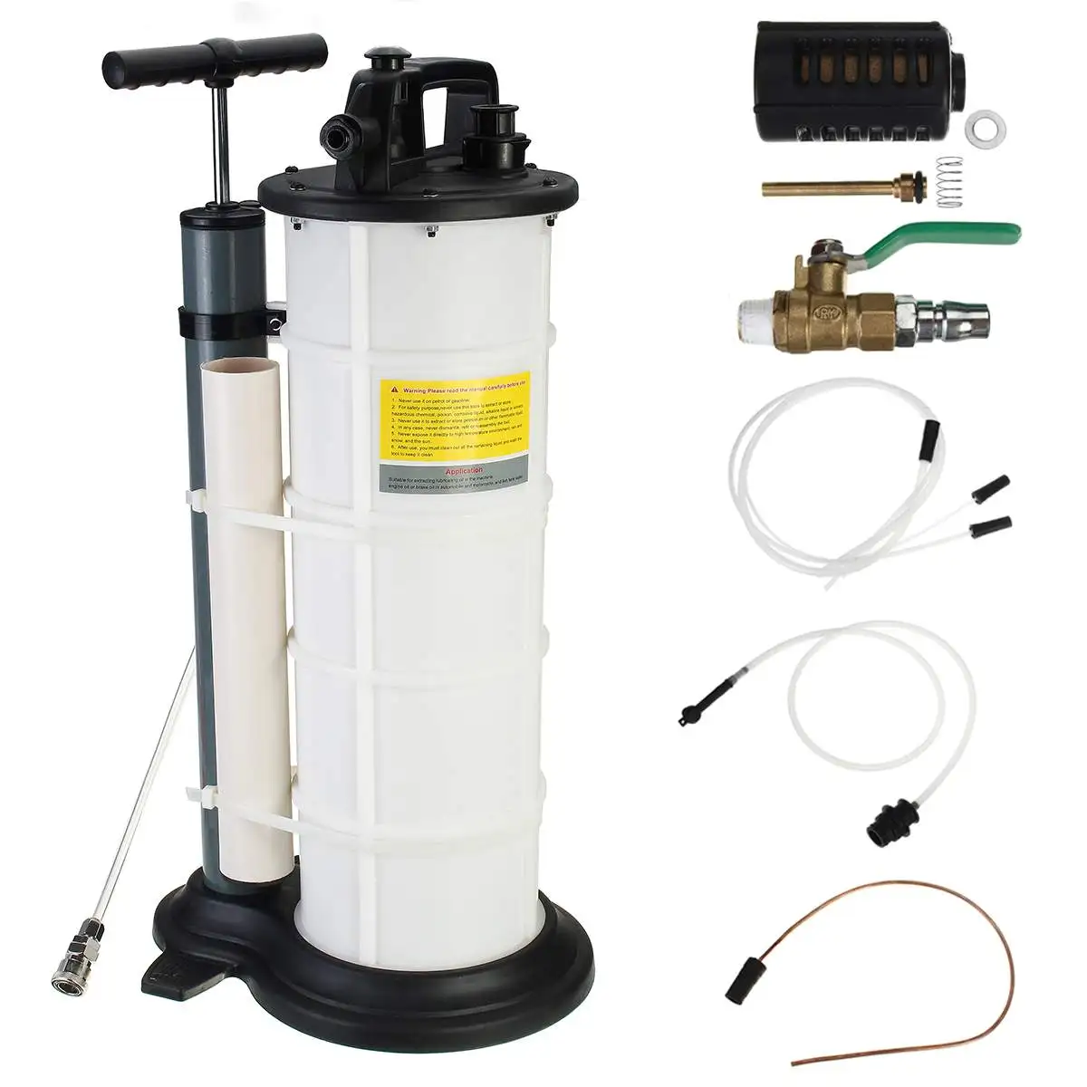 9 Litro FreeTec Manual Extractor de Fluido de Aceite de Vacío Bomba de Mano para Transferencia de Combustible de Gasolina de Motor de Coche 