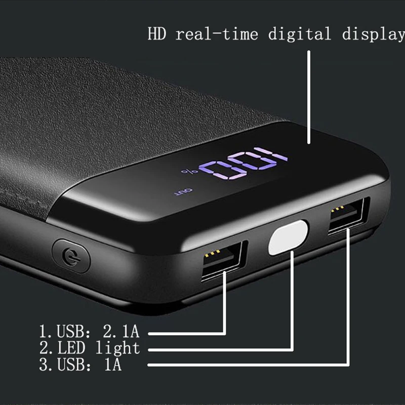 Горячее предложение, 30000 мА/ч, внешний аккумулятор, повербанк, USB, lcd Внешний аккумулятор, портативное зарядное устройство для мобильного телефона, зарядное устройство для Xiaomi Mi iphone XS Max 8