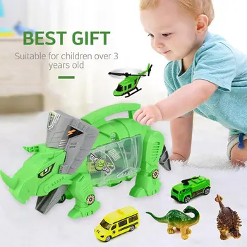 

Simulation Dinosaur Toy Car Model Portable Storage Carrier For Kids Children Engineering Vehicle Toys Birthday Gift