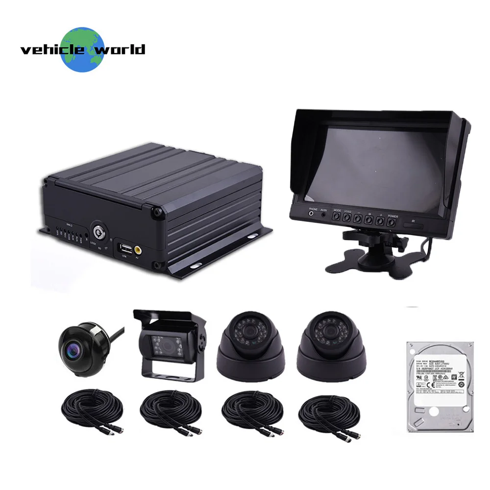 AHD 1080P 2 ТБ жесткий диск 4ch Мобильный DVR 3G/4G WiFi в реальном времени видеорегистратор