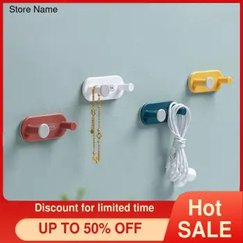 

4PCs Snap Fasteners Double Sticky Hook Cute Viscose Dormitory Hook Wall Hole-Free Bathroom Kitchen Wall Strong Hook