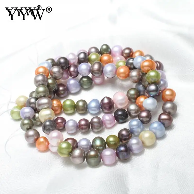 

Potato Freshwater Pearl Beads 8-9mm Mixed Colors Cultured Natural Pearls Beads For Bracelets Jewelry Making 15.1inch Strand