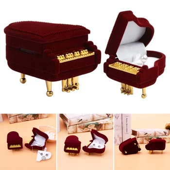 

Classical Piano Shaped Ring Box Earring Pendant Jewelry Organiser Display Holder Storage Case EIG88