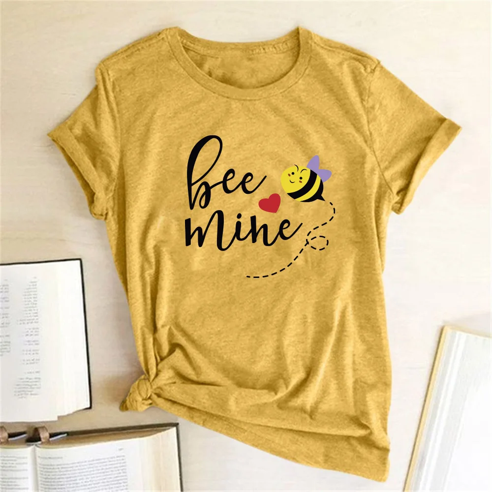 Hillbilly Women Bee Kind T-shirt Aesthetics Graphic Short Sleeve Cotton Polyester T Shirts Female Camisetas Verano Mujer 2020