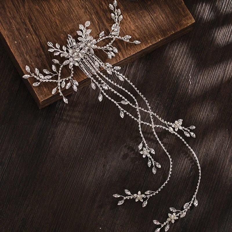 Luxury Rhinestone Crystal Hair Comb Headband Wedding Hair Accessories Tiara Hairband Hair Jewelry Bride Party Queen Headpiece