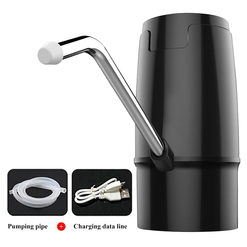 USB зарядка Электрический диспенсер для воды бутылка для холодной воды автоматический насос для питьевой воды портативный переключатель для домашнего офиса черный - Цвет: G223052A