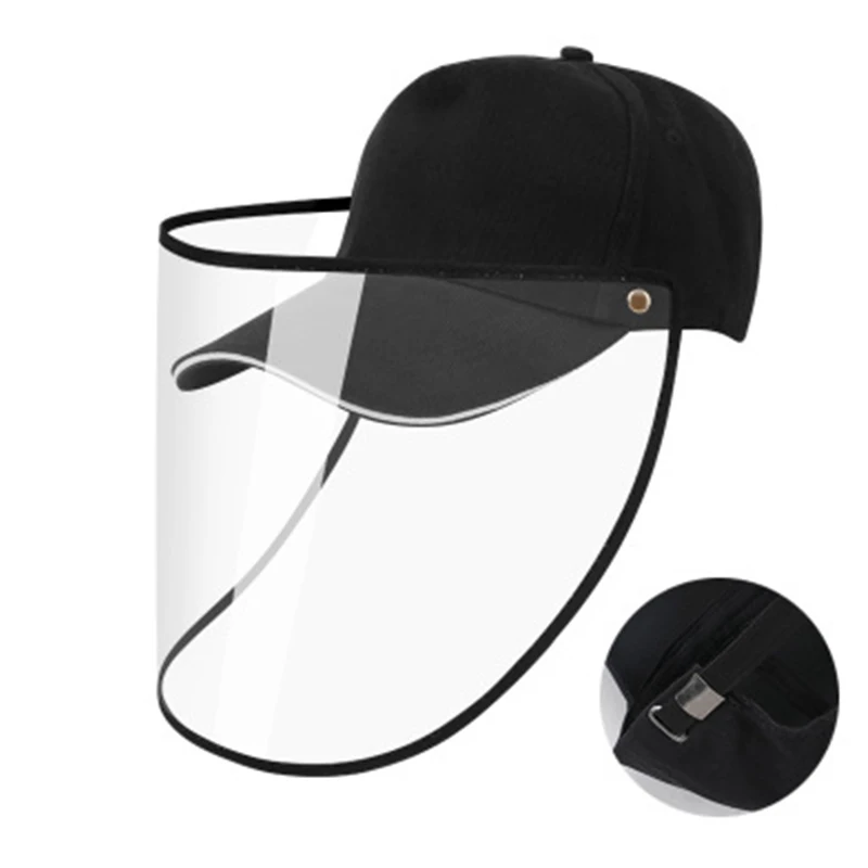 

Multi-function Protective Hat Baseball Cap Protection against saliva Detachable Face Mask Hat pvc Transparent Occlusion panel
