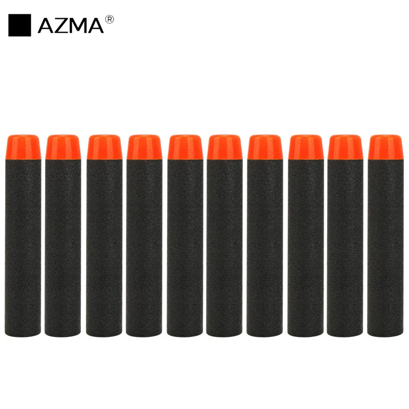 AZMA 100 шт для пуль Nerf, мягкие полые головки 7,2 см, дротики eva, игрушечный пистолет, пули для серии Nerf, игрушки, пистолет, детские подарки - Цвет: Черный