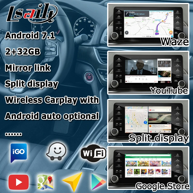 Android/carplay интерфейс для Honda Accord CV 2018 видео GPS навигационная коробка зеркальная