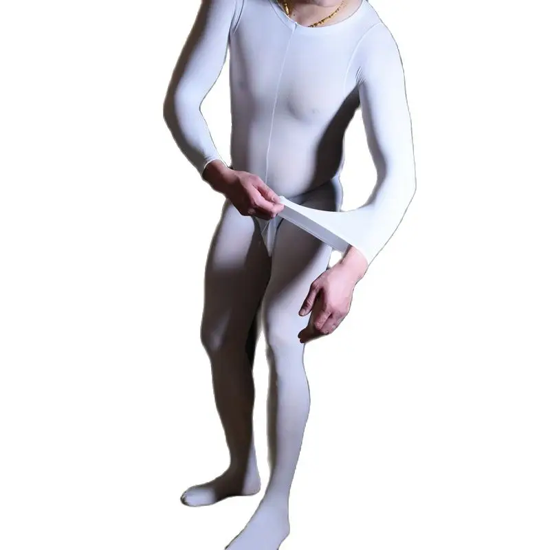 Sexy Unisex 120D Nylons Tights Bodystocking Open Crotch Penis Sheath Convex Pouch Pantyhose Bodysuit Lingerie Stocking Body Suit men underwear women underwear sexy lingerie