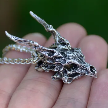 

Vintage Dragon Pendant Necklace Dragon Skeleton Snake Skeleton Necklace Gothic Punk Jewelry