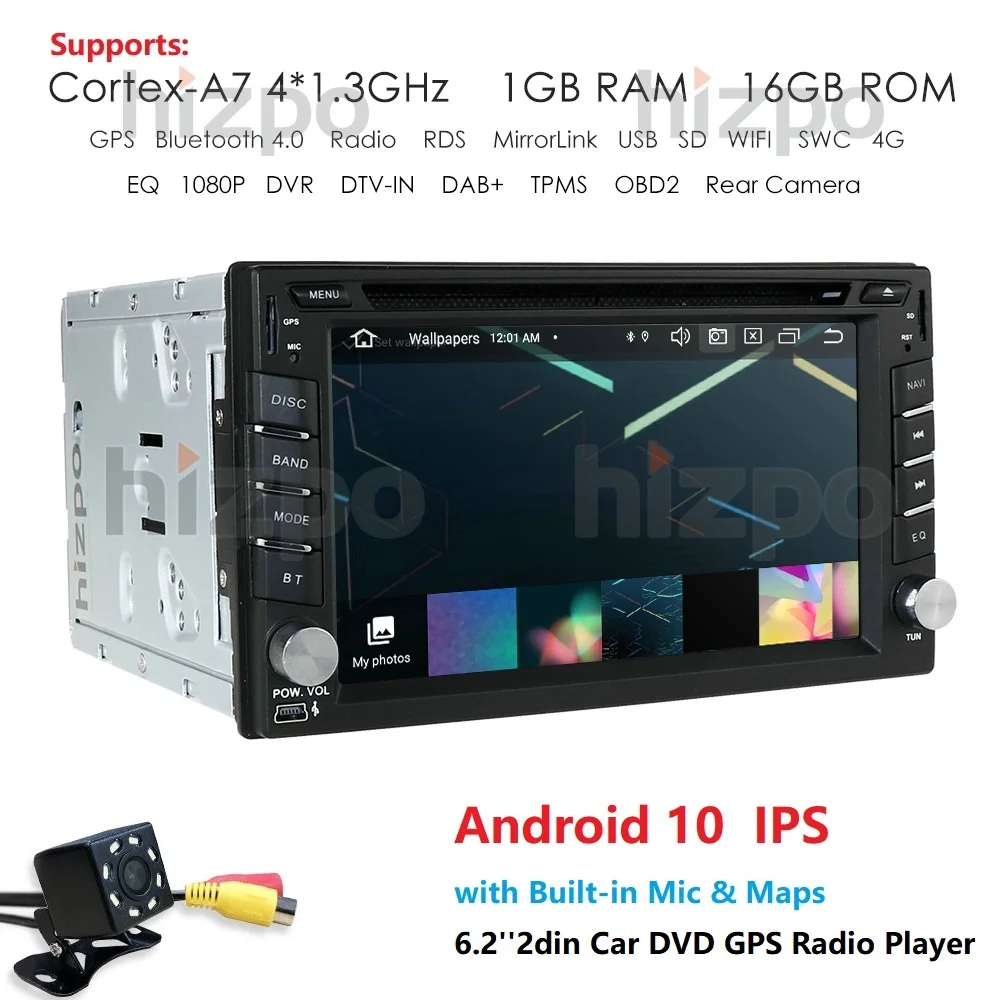 Hizpo DVD 6.2 ''Android 10,0 Universal Auto Radio Doppel din Stereo GPS Navigation In Dash Pc Video WIFI USB 2din BT touchscreen Hizpo DVD 6.2 ''Android 10,0 Universal Auto Radio Doppel din Stereo GPS Navigation In Dash Pc Video WIFI USB 2din BT touchscreen