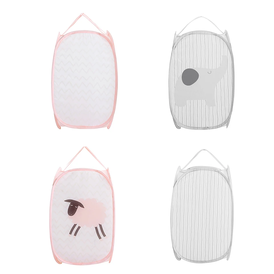 Sheep Elephant Folding Laundry Basket Round Storage Bin Bag Large Striped Collapsible Clothes Toy Holder Bucket Organizer Large Laundry Baskets Aliexpress