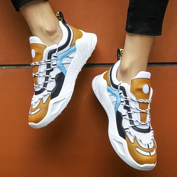 

Men Sneakers Shoes Stylish Men Mix Color Sneakers Male Outdoor Walking Footwear Tenis Masculino Chunky Comfortable Casual Shoes