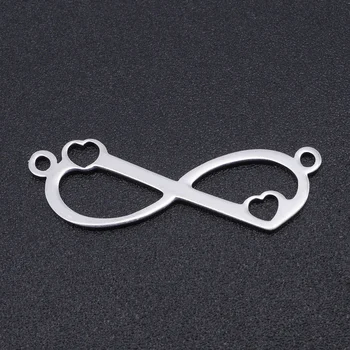 

5pcs/lot 100% Stainless Steel Heart Knote Connector Charms Wholesale Accept OEM Order Never Tarnish Bracelets Pendants