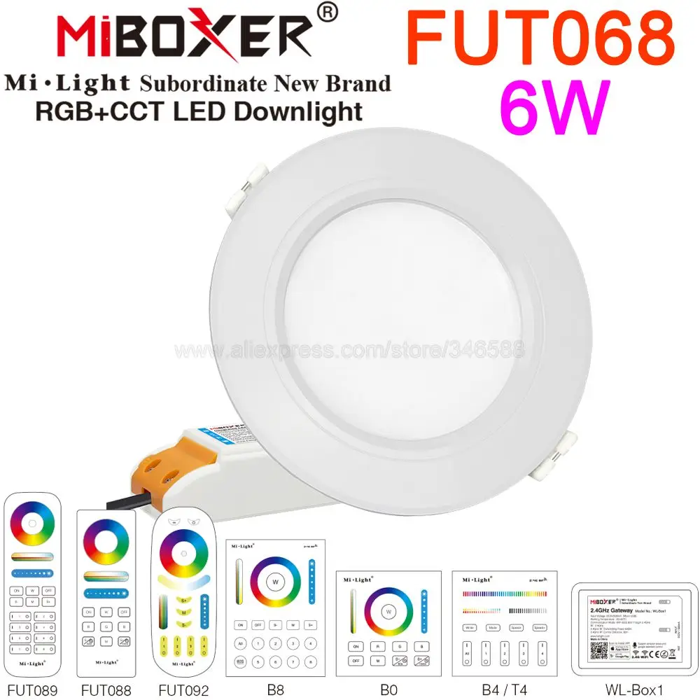 Умный локальный светильник MiBoxer 6 Вт RGB + CCT с драйвером модель FUT068 2 4 ГГц
