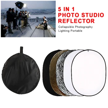 

5 In 1 Multi Disc Accessories With Carry Bag Backdrop Photography Lighting Non-Slip Oval Collapsible Photo Studio Reflector