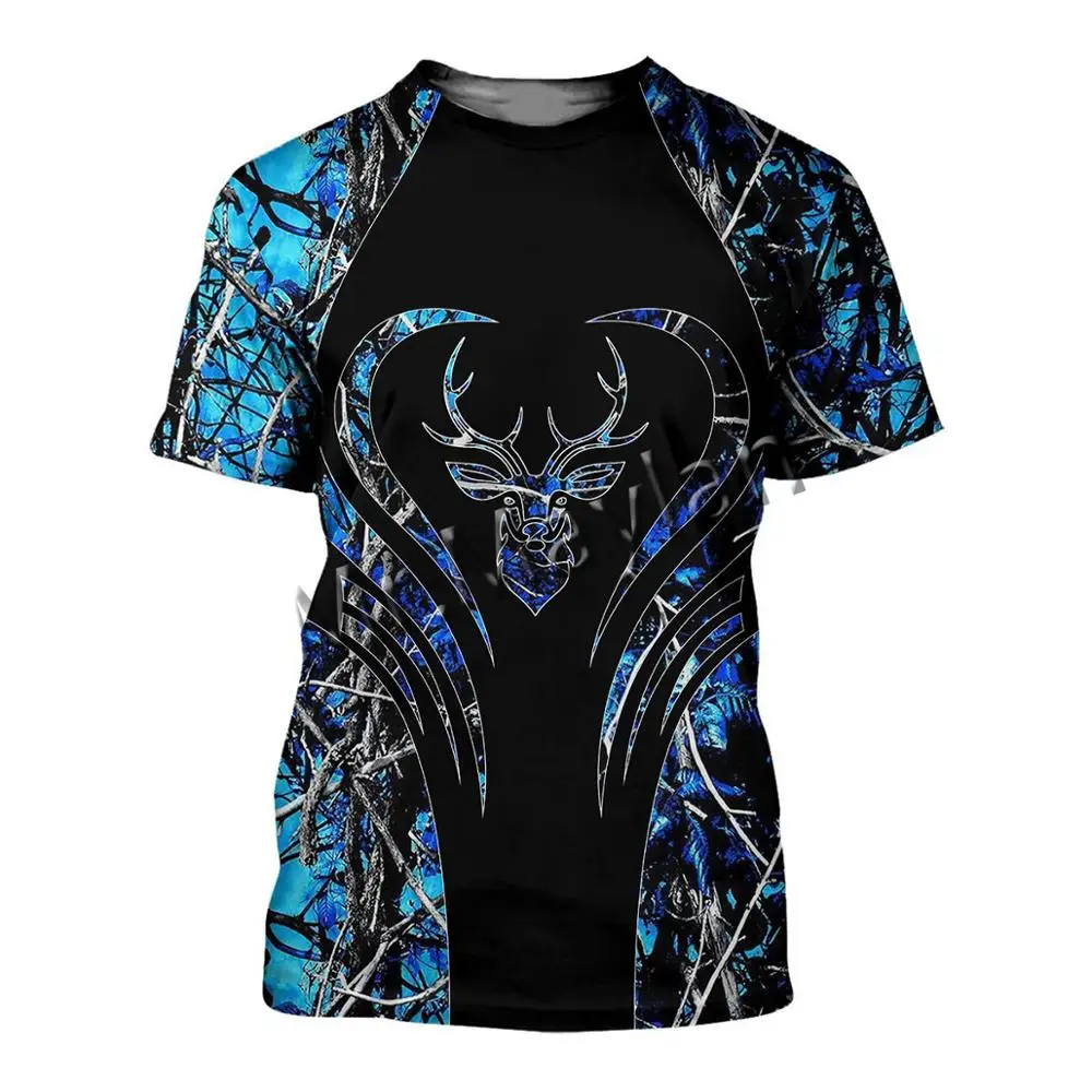 

Fashion Animal Deer Hunting Colorful Men/Women O-Neck T-shirt 3D Print Leisure Streetwear Short Sleeves / Shorts / Tanks / S-43