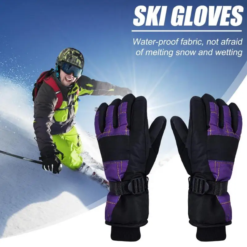 Waterproof Anti-slip Winter Motorcycle Riding Fleece Gloves Men Driving Cycling Protective Skiing Adjustable Warm Gloves