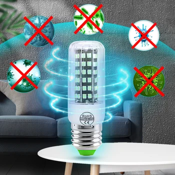 

E14 UV Disinfectant Light E27 UVC Light Bulb LED GU10 Ultraviolet Sterilizer Lamp Germicidal LED Bulb 112 72led