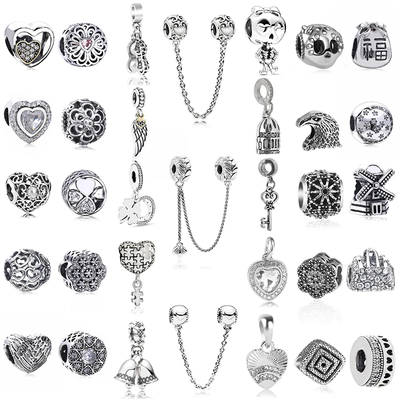 

2Pcs/Lot Silver-plate Charms DIY Beaded Pendant, For Making Men Women Bracelet Jewelry Gifts,Brand Jewelry Make Direct shipment