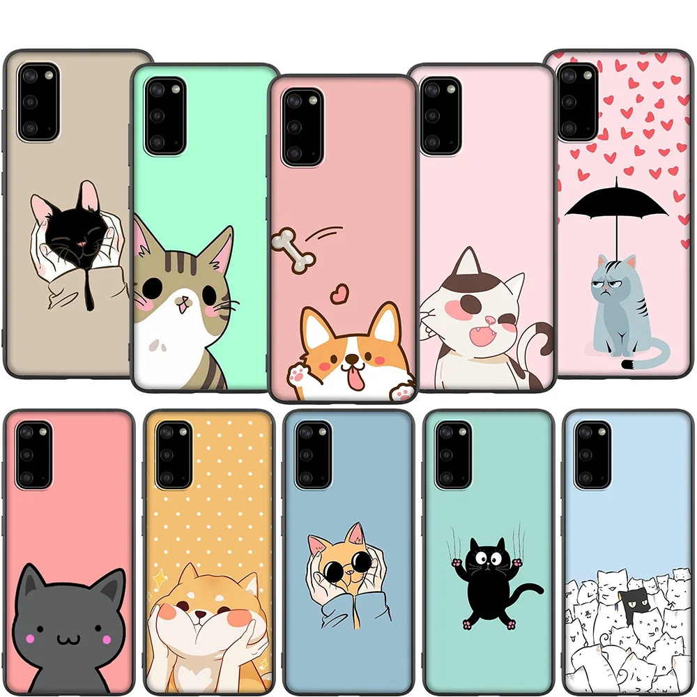 Lavaza Cute cat Animals Soft Silicone Case for Samsung A01 A11 A21 A41 A2 Core A20e A70s J4 J7 Duo J6 J8 Plus Prime 2018 | Мобильные
