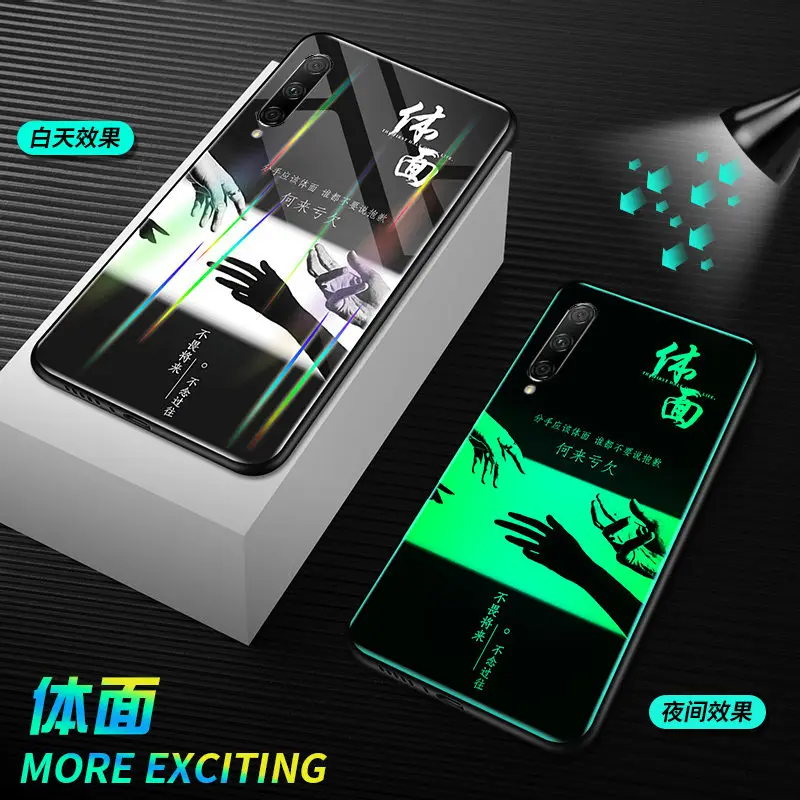 F Светящийся чехол для Xiaomi Mi 9 чехол светящийся закаленное стекло задняя крышка для Xiaomi Mi 9 SE чехол силиконовый чехол для телефона - Цвет: F