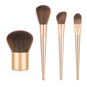 

1PC Makeup Brushes Champagne Gold Make Up Tools Foundation Brush Loose Powder Brush Professional Cosmetic Make-up Brushes