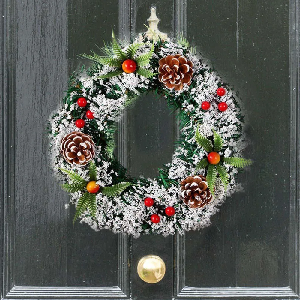 Рождественские Висячие венки, настенные украшения, рождественские вечерние украшения на дверь, гирлянда, Рождественский венок, украшение для дома, Рождественский венок