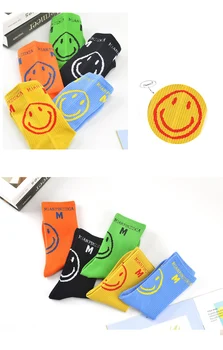 

5 Pairs One Pack New Women's Short Socks Harajuku Style Creative Cute Cartoon Pattern Socks Smile Pure Cotoon Socks Crew Socks