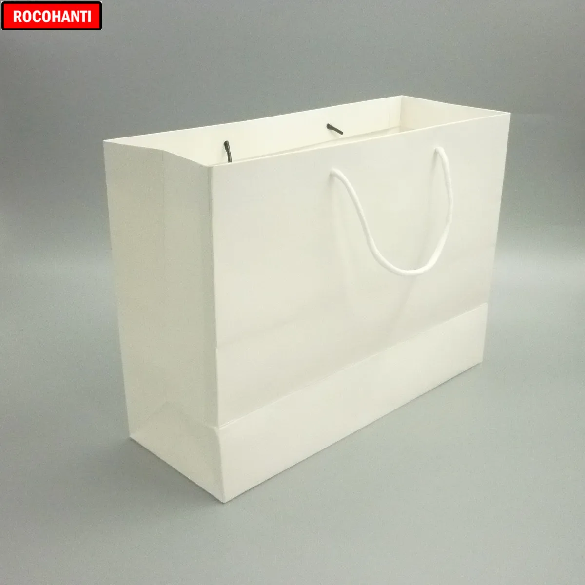 50X Custom Logo Printed Thick Grossy White Paper Bag 250grams