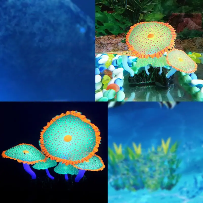 Имитация растений светящаяся звезда точка Anemone подводный мир небольшой Пейзаж украшения для аквариума