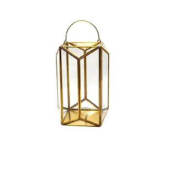 

Nordic Candlestick Retro Table Wedding Decoration Geometric Glass Flower Room Creative Portable Wind Lamp Candle Holder 50X156