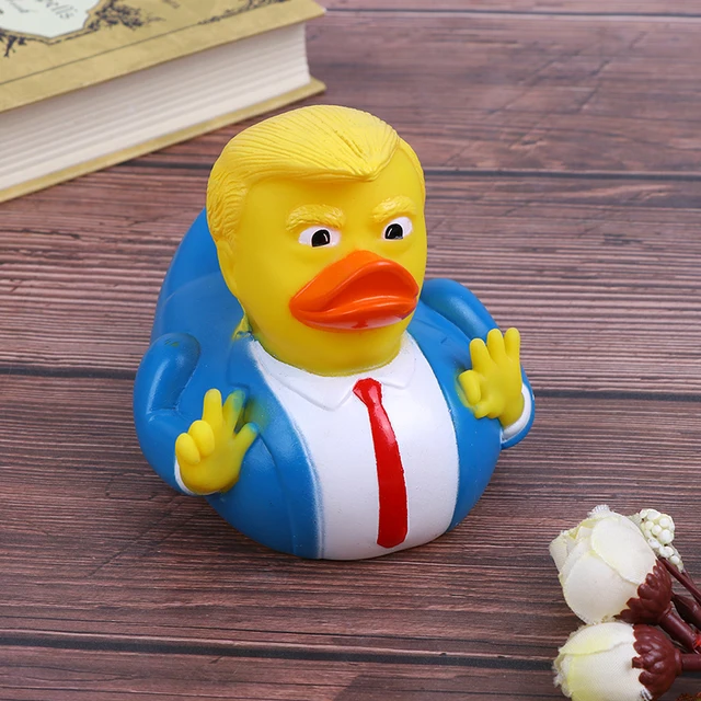 New Cartoon Trump Duck Bath Shower Water Floating US President Rubber Duck Baby Toy Water Toy Shower Duck Child Bath Float Toy 2