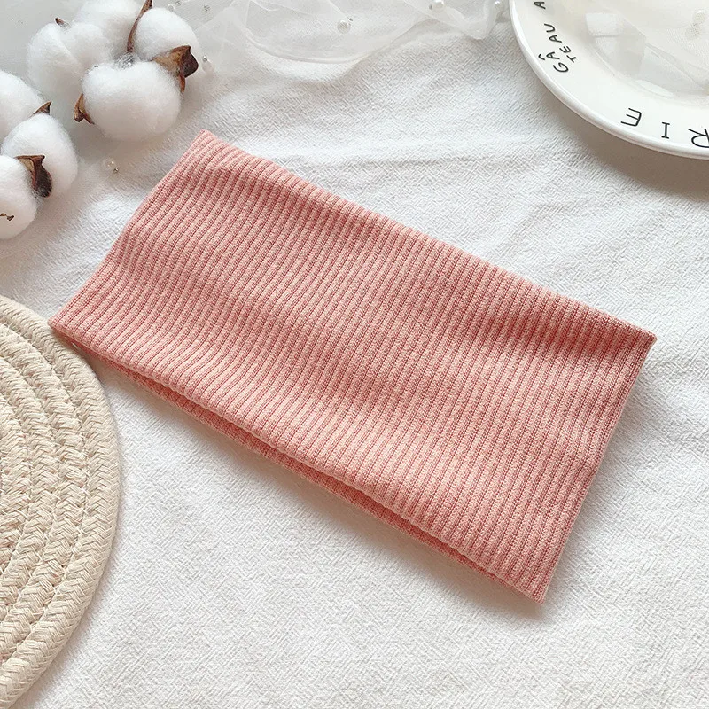 pink Ruoshui, Женская однотонная повязка на голову, хлопковая эластичная повязка на голову, винтажные банданы, модная повязка на голову, женские аксессуары для волос, модный тюрбан - Цвет: pink